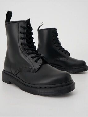Dr. Martens Black Leather Lace-Up Boots